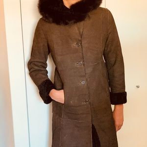 Brown leather Sherling Andrew Marc